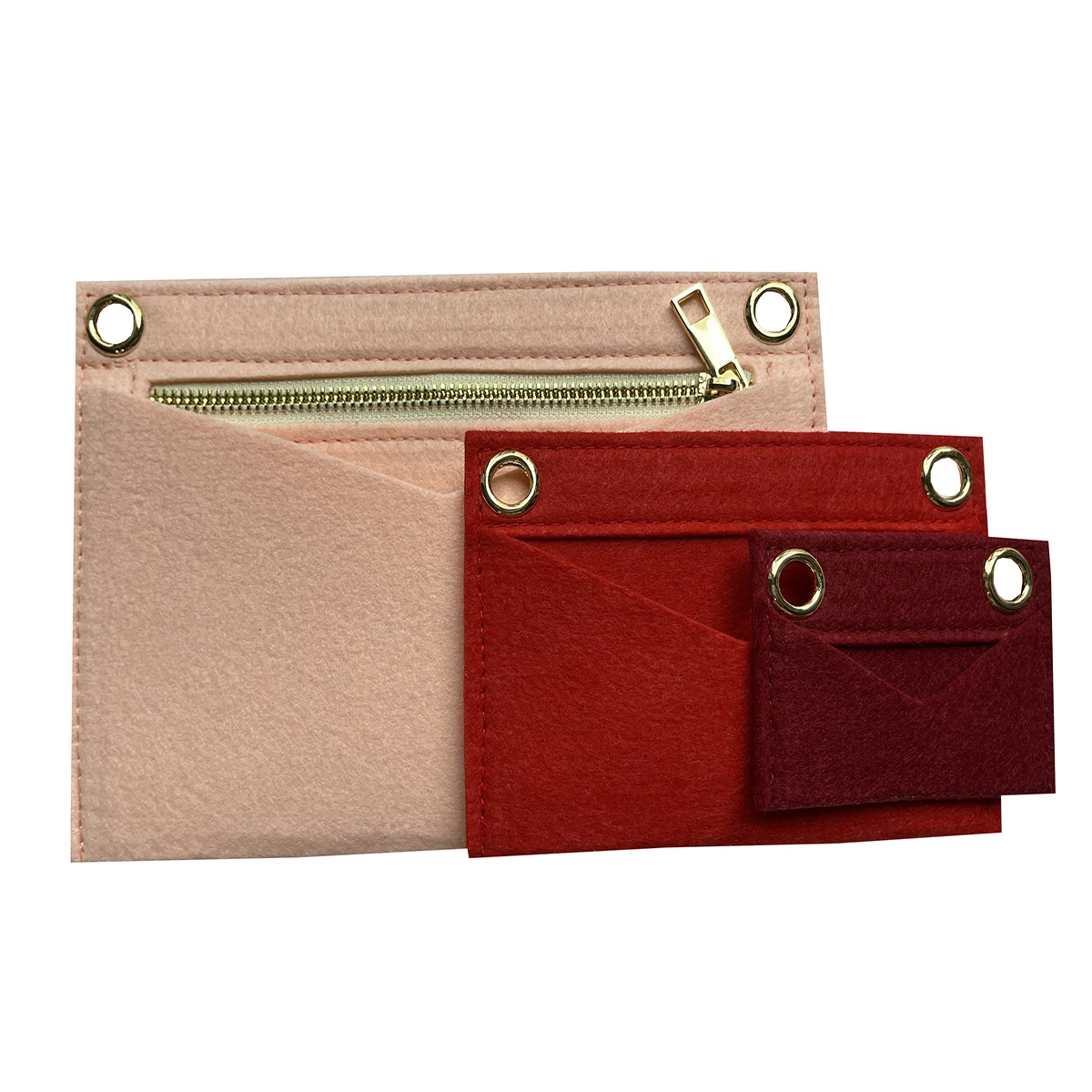 Premium Felt organizer For handbag Kirigami insert of 3 with Golden chain Crossbody bag Kirigami Pochette Envelope Bag Insert