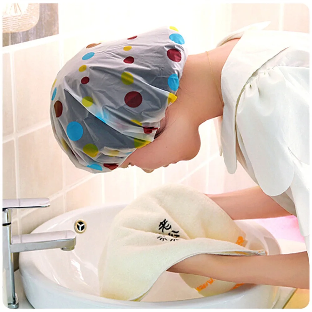 Waterproof Bath Hat Thickened Waterproof And Oil Fume Cap Women Lovely Spa Hair Salon Supplies Shower Cap Bathroom Accessories 3