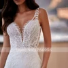 Customized Exquisite V Neck Backless Soft Satin Mermaid Wedding Dresses Luxury Appliques Beaded Court Train Trumpet Bridal Gown 3