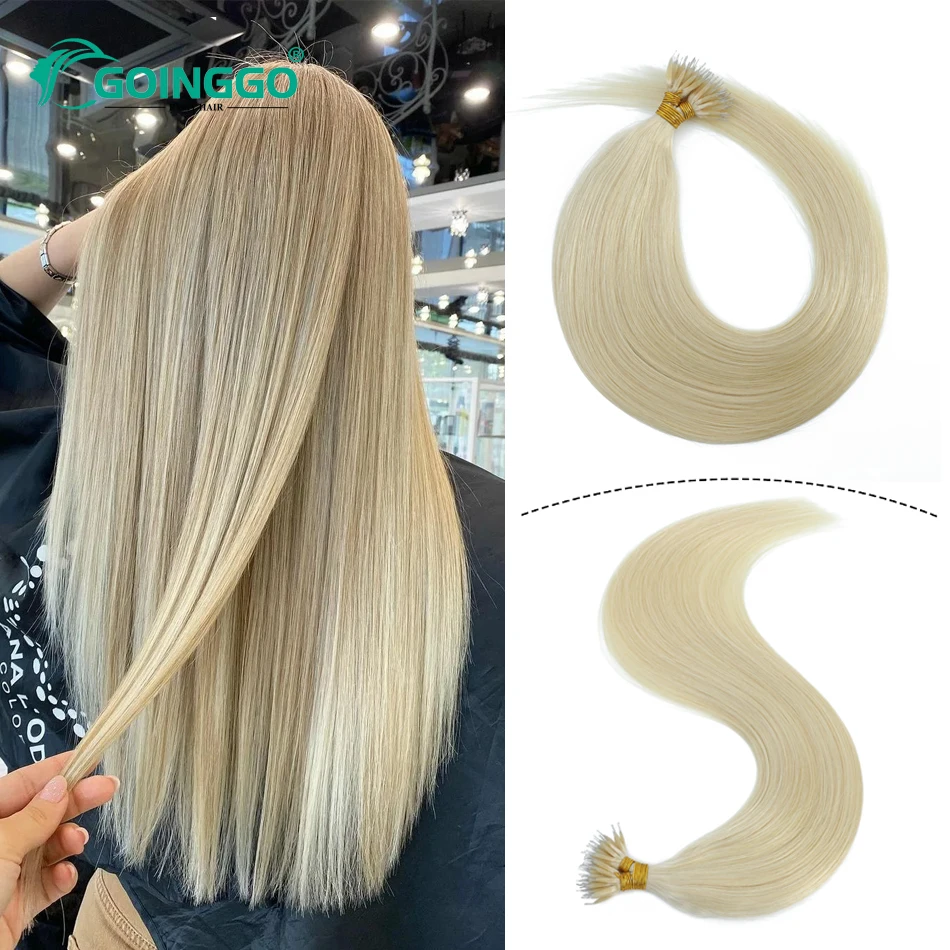 Human Hair Nano Ring Hair Extensions Blonde  Nano Link Human Hair  Extensions - 14 18 - Aliexpress