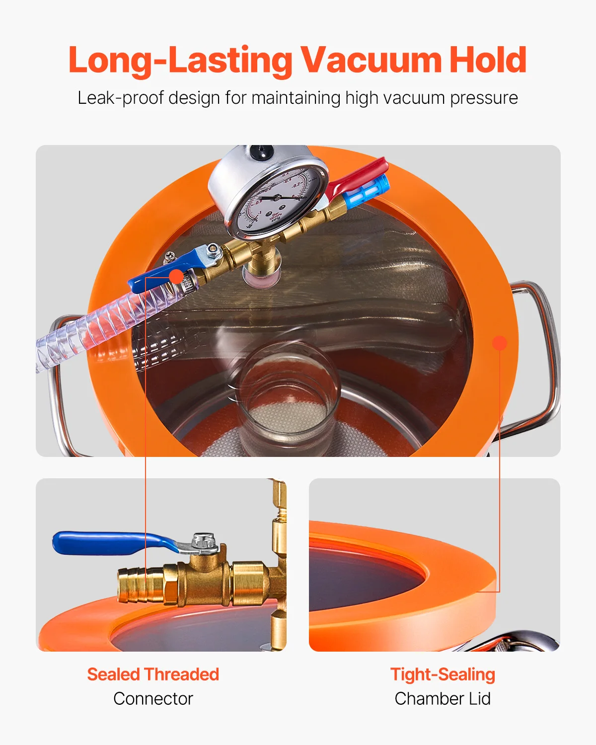 Stainless Steel Vacuum Chamber Kit for Degassing Resin