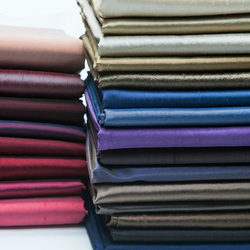 Tailor Shop Color-changing Silk Double Palace Fabric Mulberry Silk Shantung Raw Thai Good Lustar Dupion Fabric