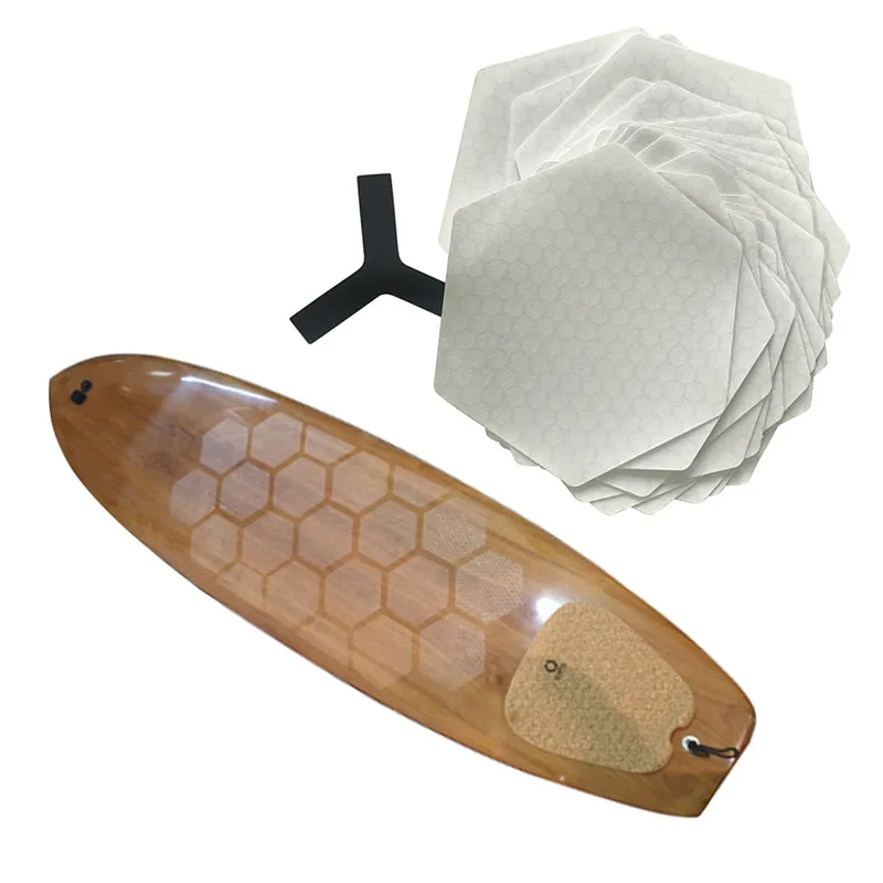

10/20pcs Hexagon Surf Board Grip Pad White Surfboard Traction Pads Foot Strap Mat Desk Pad For Surf Accessories Honeycomb PC/Sel