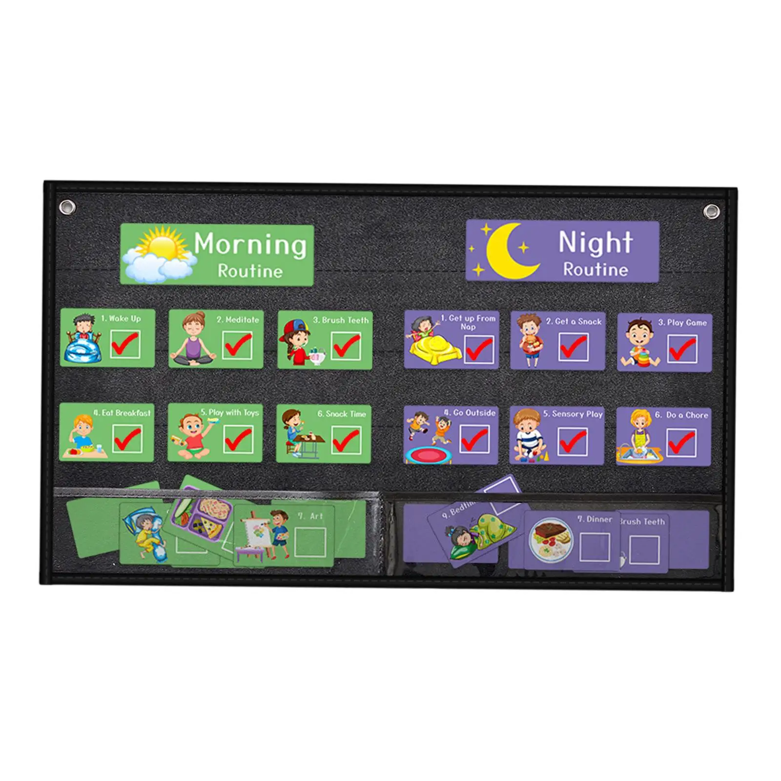 Kids Visual Schedule Calendar Chart Daily Calendar Chart with 20 Activity and 6
