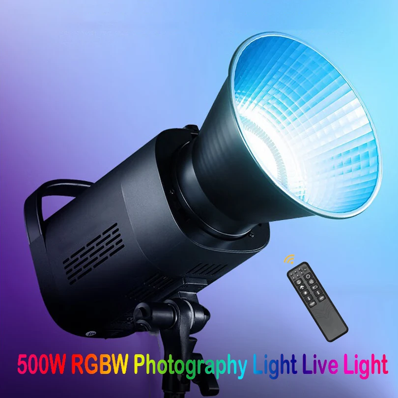 RGB 500W Multi Functional Photography Fill Light LED Video Light Remote Control COB Sun Lamp for Portrait Flash Studio Youtube
