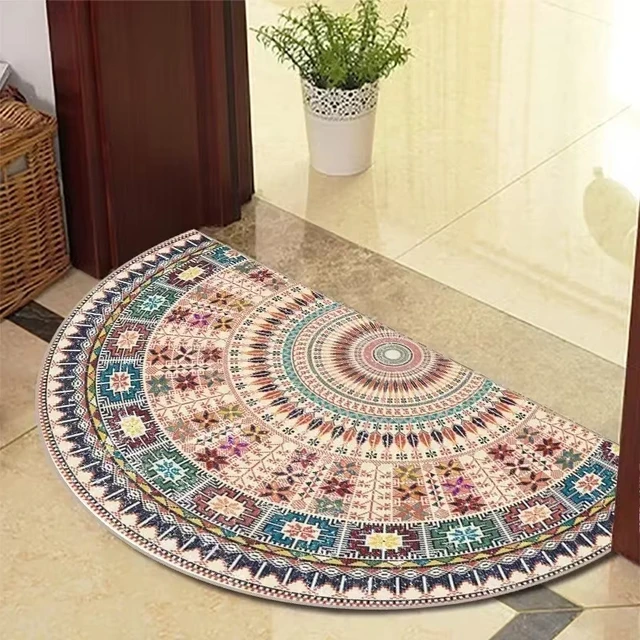 VIKAMA Mandala Semi-Circular Blanket Yoga Room Healing Floor Mat Facecloth Office Entryway Entry Door Blanket Home Decoration 2