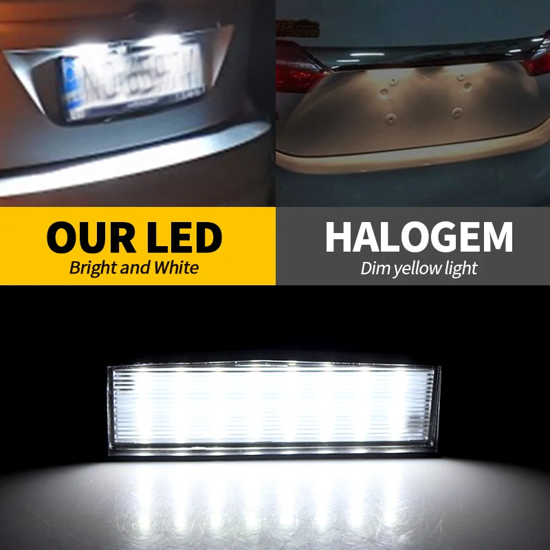 2 Luci Targa LED Reminnbor Per Toyota: Corolla 2014, Camry 2012-2015, Yaris 2012-2014 – Bianco, Facili Da Installare, Canbus Senza Errori - 3