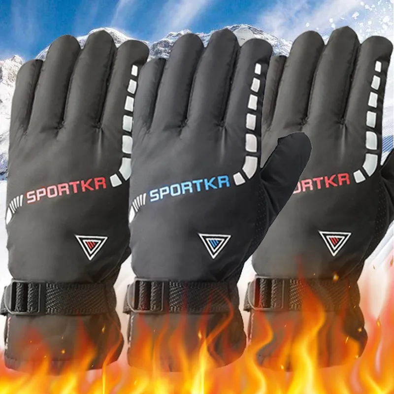 Men Waterproof Winter Cycling Gloves Windproof Outdoor Sport Ski Gloves Bike Bicycle Scooter Riding Motorcycle Keep Warm Gloves 2