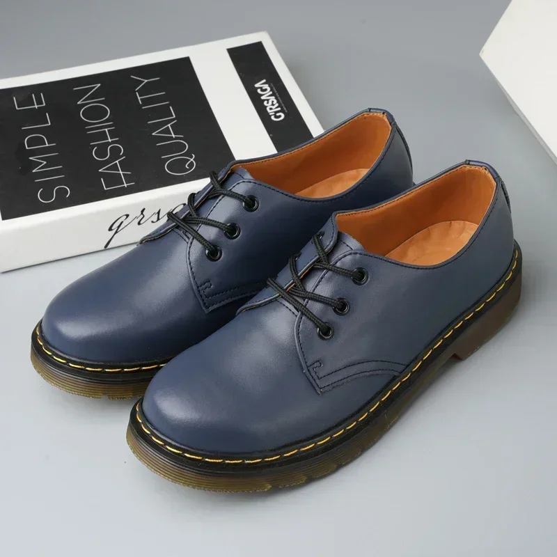 Thick-soled Black Outdoor Safety Shoes Cow tendon outsole Leather Work Shoes Casual Oxford Shoes Lace-up 38-46 38-46