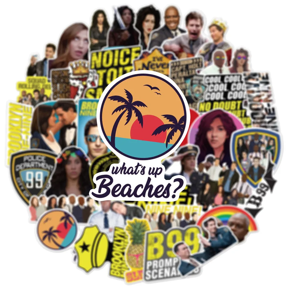 10/50PCS TV Series Brooklyn Nine-Nine Stickers DIY Stationery Decal Pegatina Skateboard Laptop Guitar Helmet Graffiti Sticker