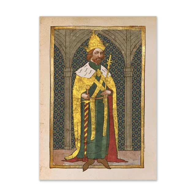 Medieval Art Poster Sir Hanush of Leipa Sir Hans Capon King Charles IV