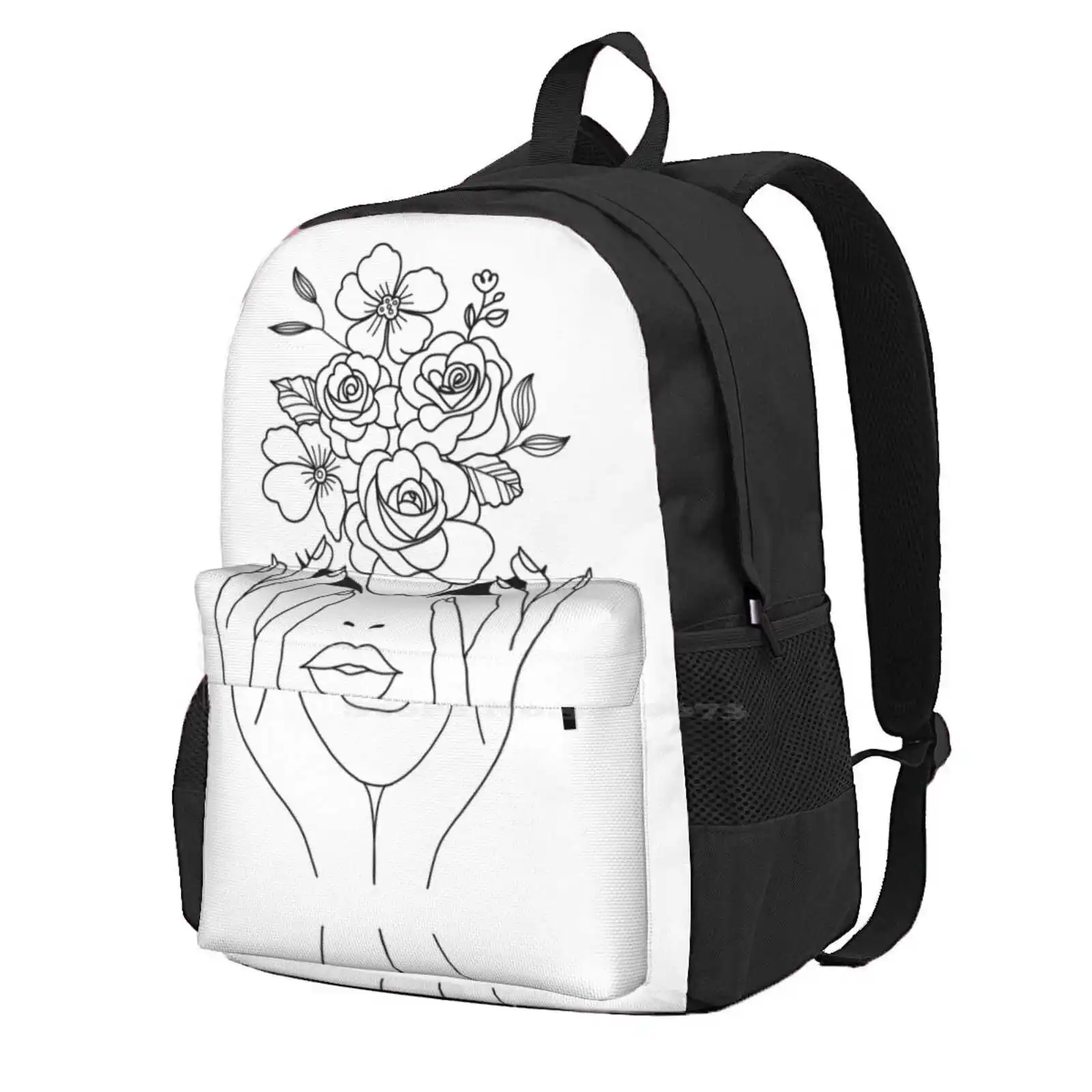 

Woman Face One Line Drawing Hot Sale Backpack Fashion Bags Abstract One Line Art Face Female Minimal Line Art Oneline Faces