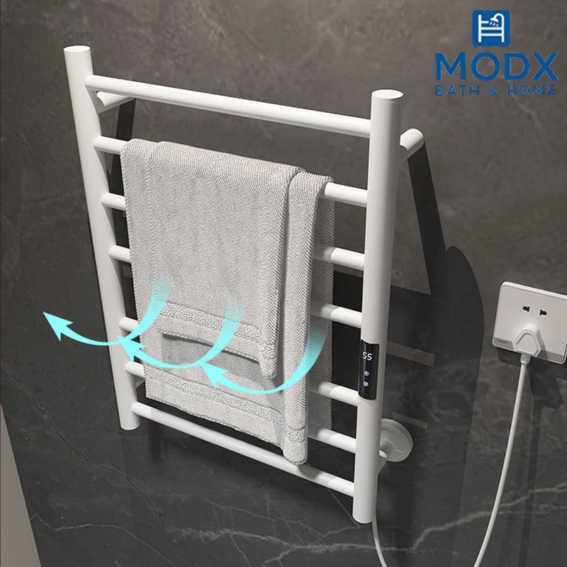 ราวแขวนผ้าเช็ดตัวแบบมีระบบควบคุมอุณหภูมิ ทำจากสแตนเลส ใช้ไฟฟ้าให้ความร้อนในห้องน้ำ 1