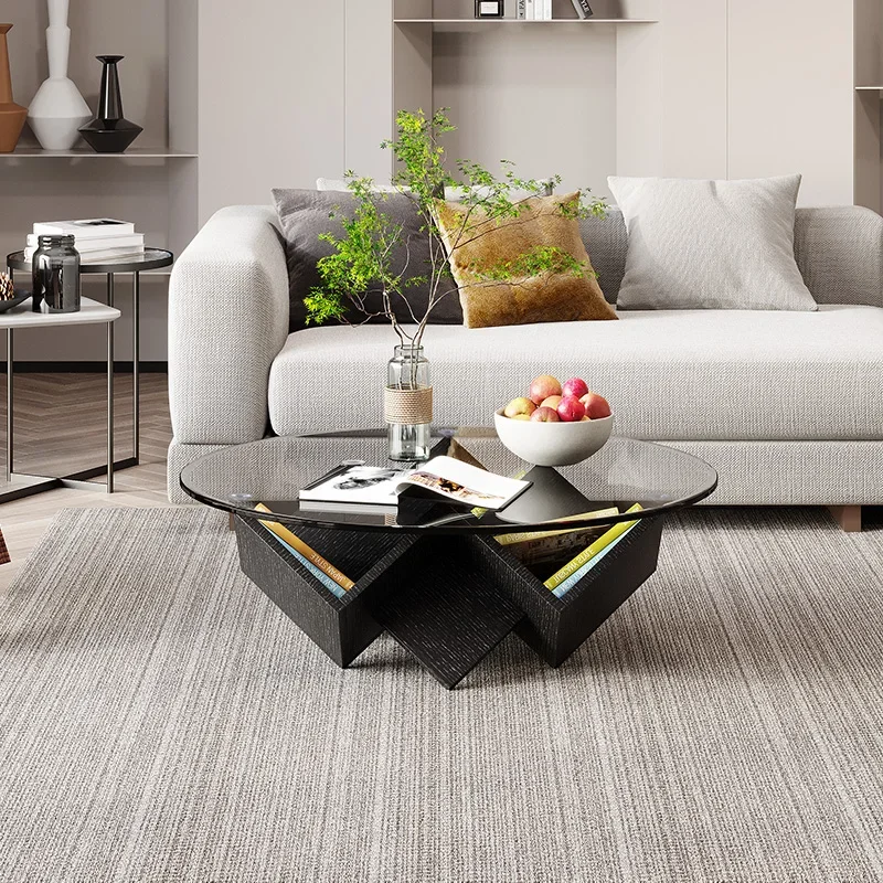 Glass Decor Coffee Tables Side Low Lateral Transparent Modern Coffee Tables Industrial Unique Table Basse Furniture Living Room