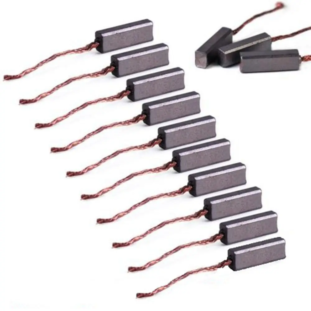 New 10/20pcs Carbon Brushes Wire Leads Generator Generic Electric Motor Brush Replacement 4.5 x 6.5 x 20mm 2