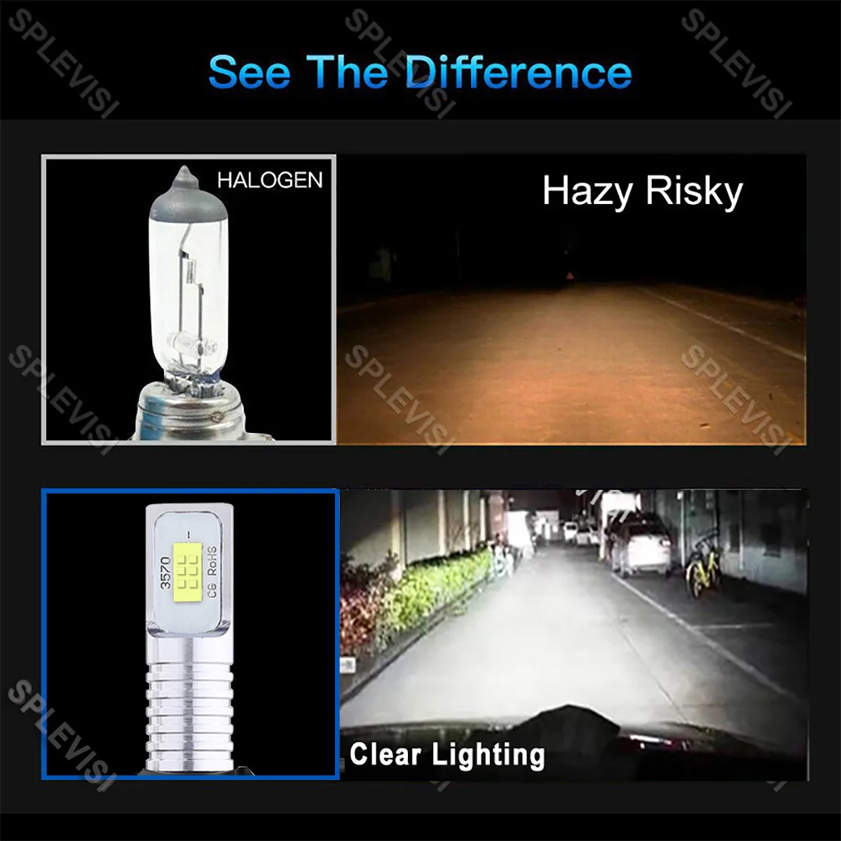 2x70W  White LED Headlight Bulbs Kit For Arctic Cat Thunder Cat 2008-2010DVX 400 2004-2008 Bearcat 570 2004-2008 660 2007-2008