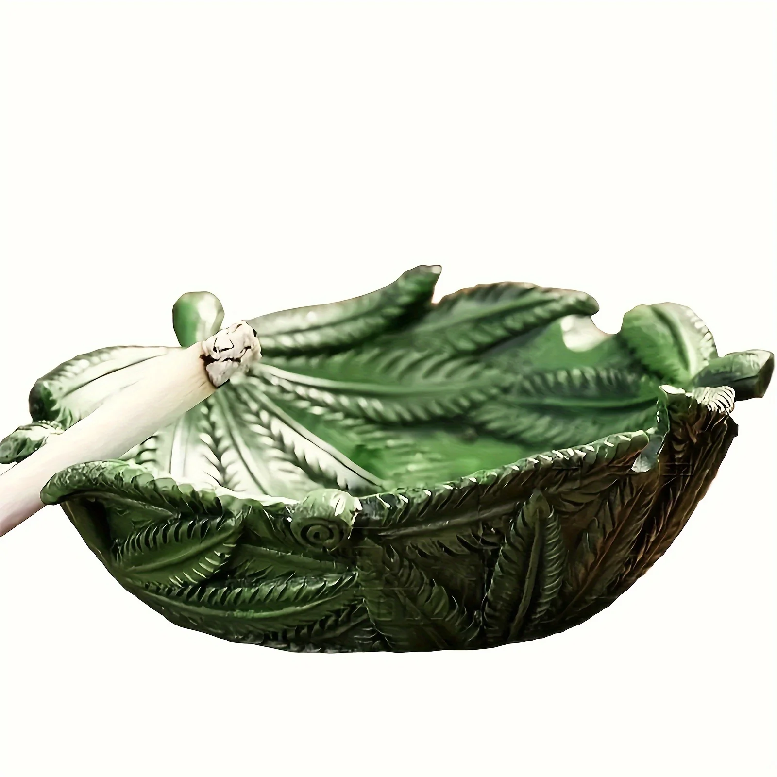 Portable Ashtray Vintage Green Leaf Resin Key Holder Desk Organizer Home Decor Retro Bar Accessory Indoor/Outdoor