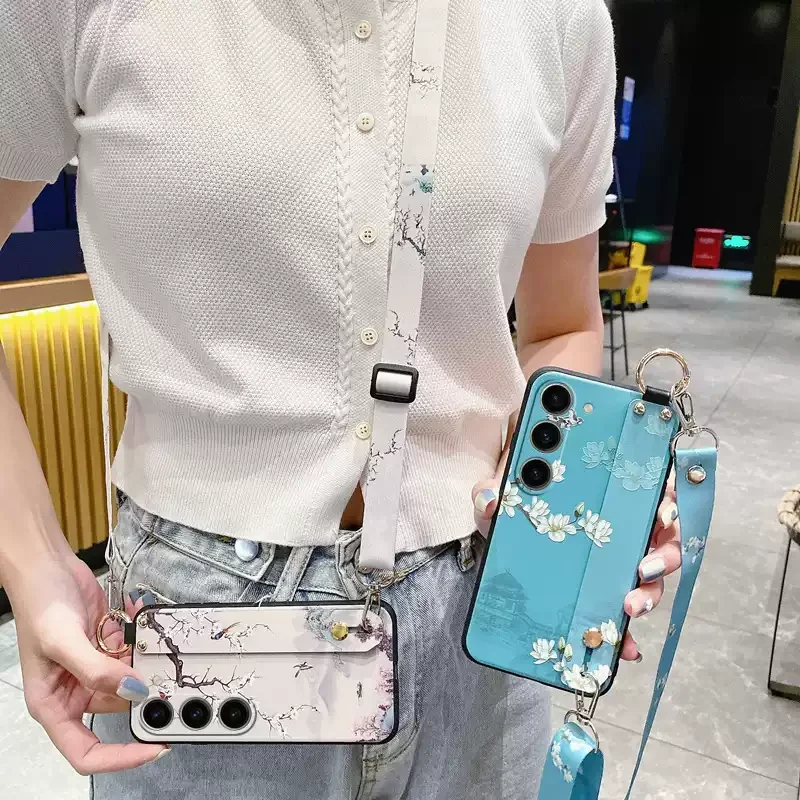 Universal Crossbody Neck Lanyard Phone Holder Cover with Wrist Strap