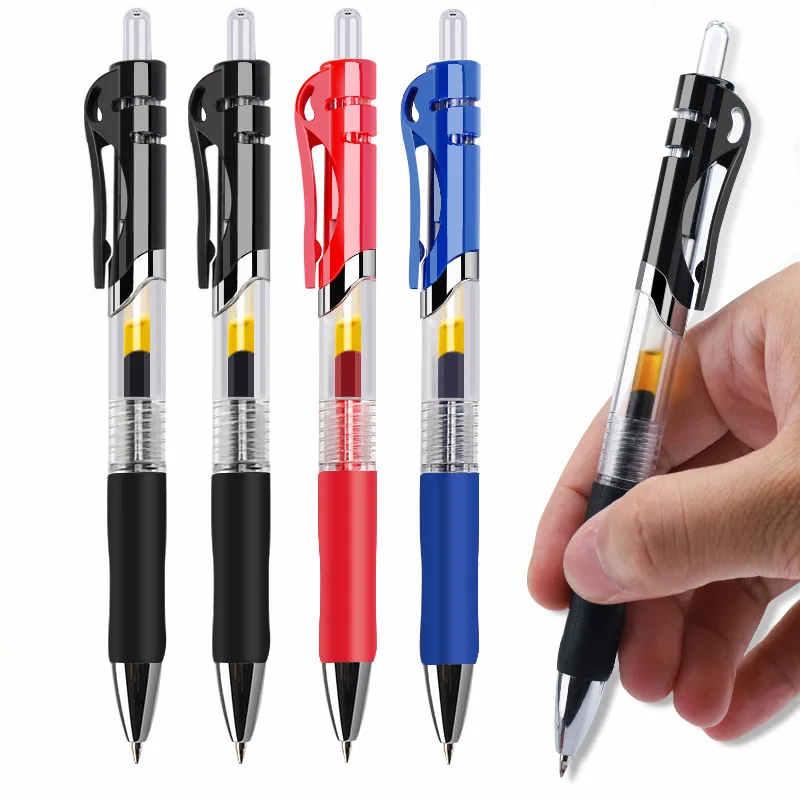 Retractable Gel Pens Set Black/red/blue Ink Ballpoint for Writing 0.5mm Refills Office Accessories School Supplies Stationery