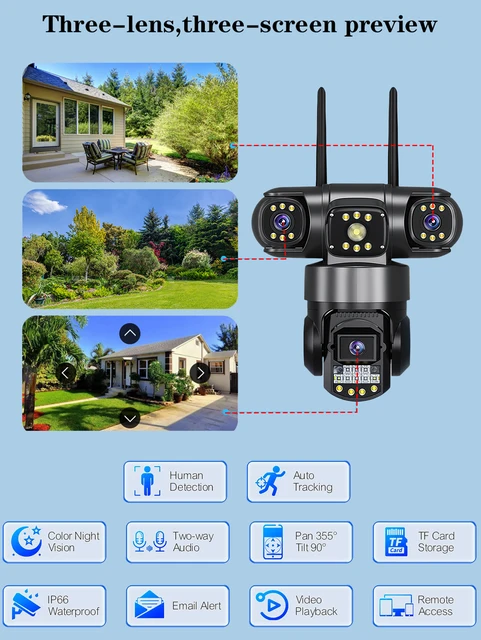 three lens 4g camera v380pro