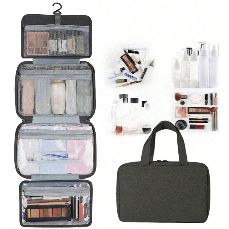 Travel Hanging Toiletry Bag Water-proof Cosmetic Storage Bag Bathroom Beauty Wash Bag AccessoryTowel Bag Wet Dry Separated Bag 5