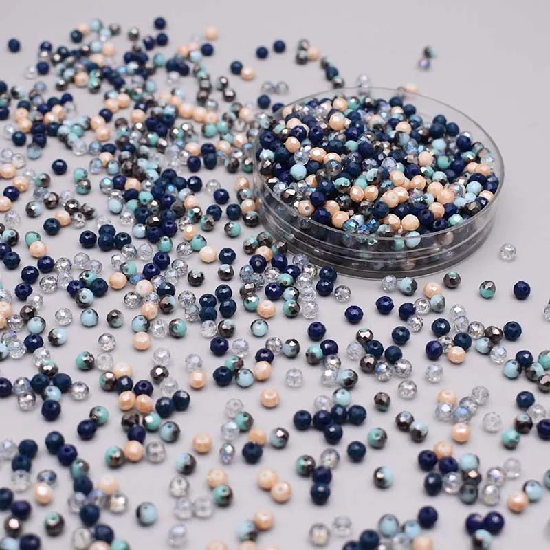 Borsa Di 50 Rondelle Perline Sfaccettato Vetro Cristallo Taglio - Foto 9