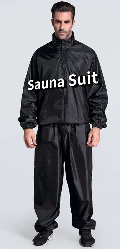 Heavy Duty Sauna Suit Men Fitness Perdita Di Peso Sudore Esercizio Palestra Set Anti-Rip Handsom Running Burning Grasso Bodybuilding Nero
