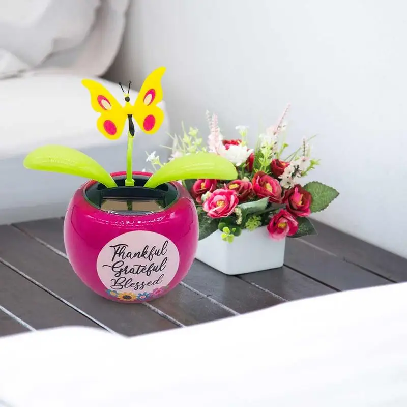 Solar Powered Dancing Swinging Flower Toys Funny Vibrant Fashion Automobile Dashboard Family Balcony Decoration Gifts,solar flower pot toy