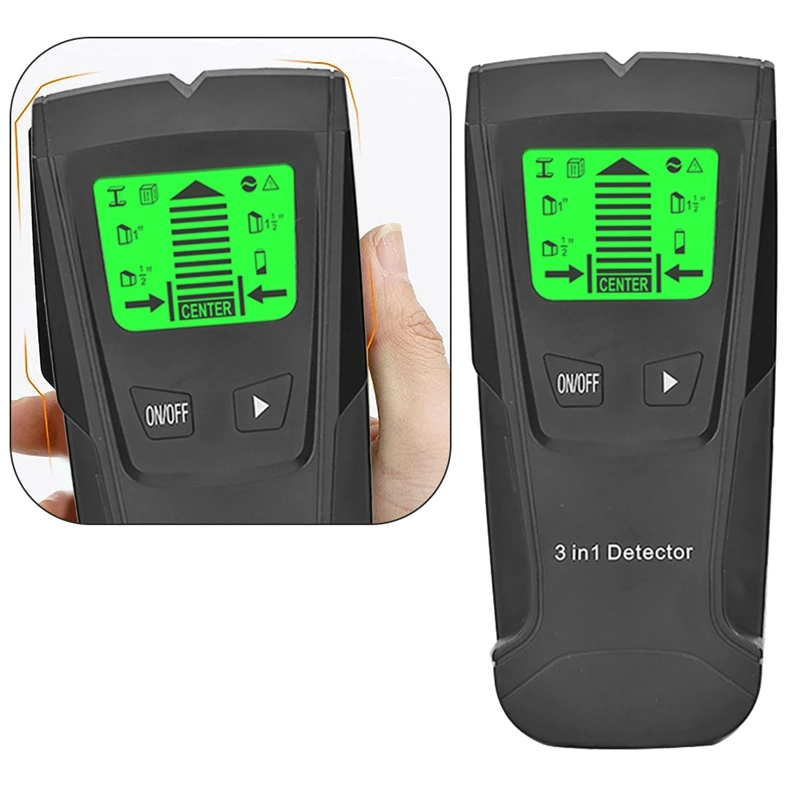 Wall Metal Detector Electronic Wood Studs Finder Wire Scanner LCD Display TH210 Black Durable Easy To Use