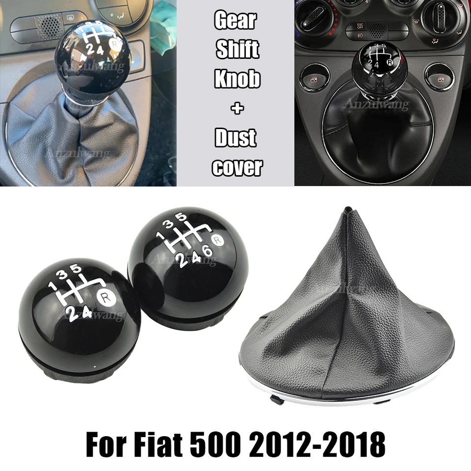 Hacreyatu 5/6 Versnelling Schakelpook Stick Schakelhendel Geschikt voor Fiat 500 2012-2018 (Zwart, 5 Versnelling
