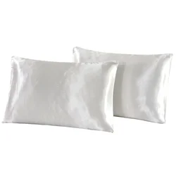 Luxurious Silk Satin Cooling Pillowcase - 51x66cm (WHITE)