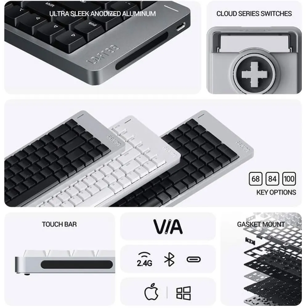 LOFREE Flow2 Mechanical Keyboard Wireless Bluetooth Wired Quiet