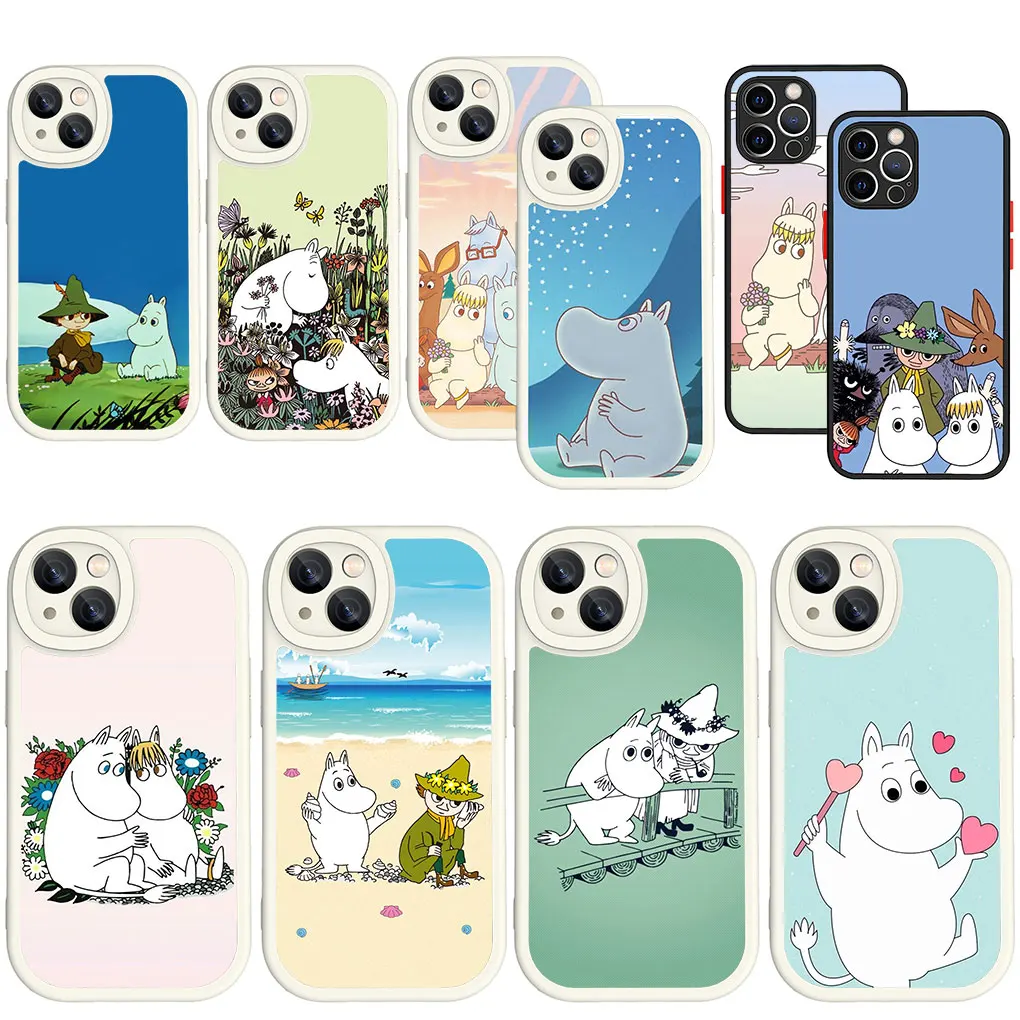 Ippopotamo Cute Animal Cartoon Anime White Black Soft Phone Cover Per Apple Iphone 15 14 Plus 13 12 11 Pro Max + 14 + 15 + Casec