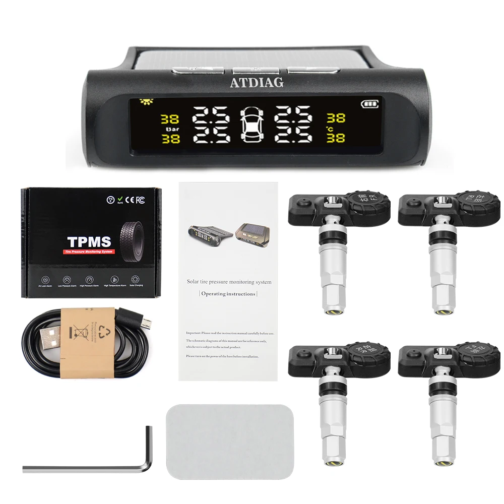 PromotionCar-TPMS Ÿ̾ з ͸ ý, ¾翭  HD  LCD ÷ ڵ ˶  4 