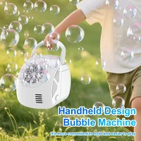 Handheld outdoor bubble machine electric with light bubble toy bubble launcher holiday  gift without battery bubble water 4