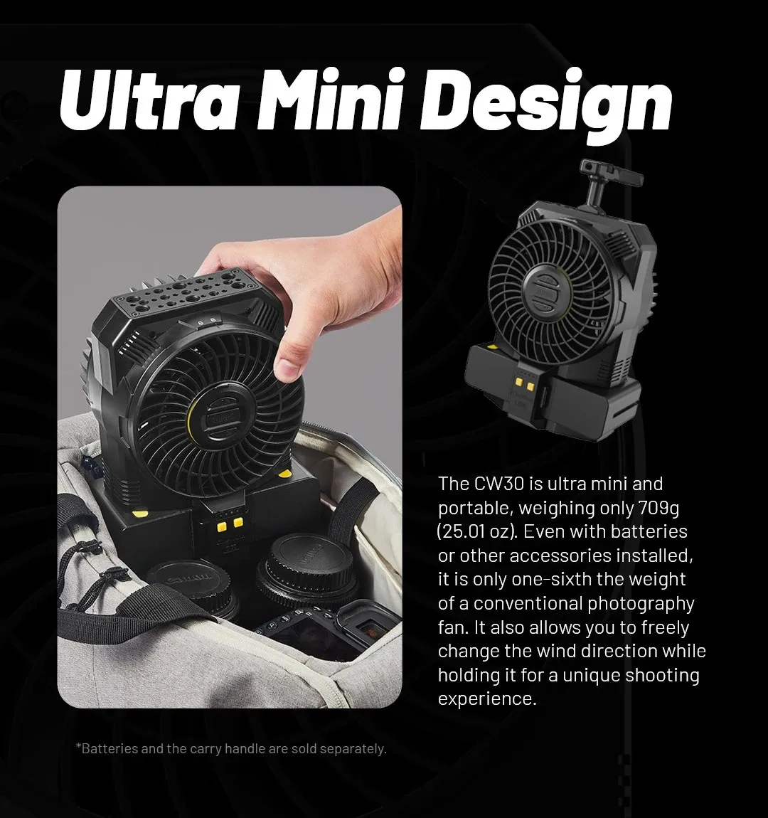 NITECORE CW30 CineWind Portable Remote-Controlled Photography Powerful Fan 10 Le