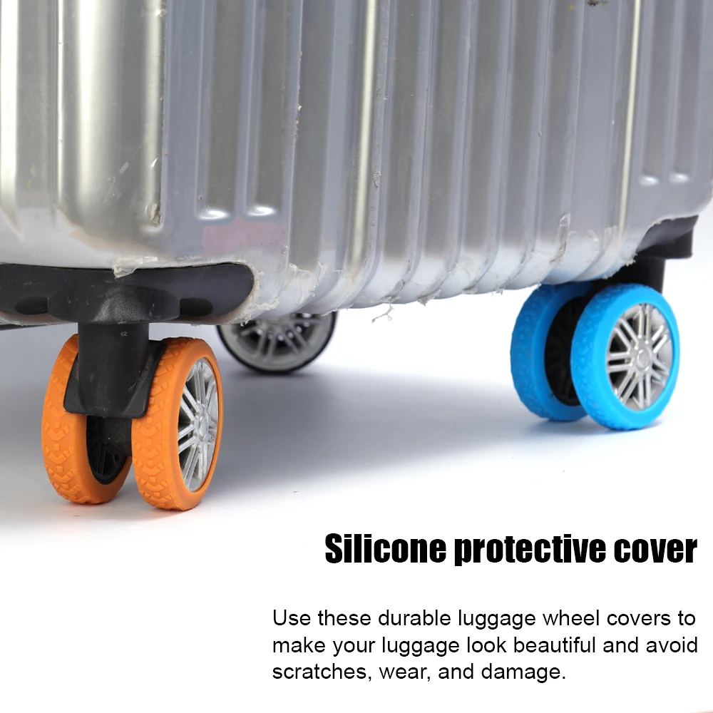 New Silicone Luggage Wheels Cover Thicken Travel Rolling Suitcase Reduce Noise Wheel Protector Castor Trolley Sleeve Accessories