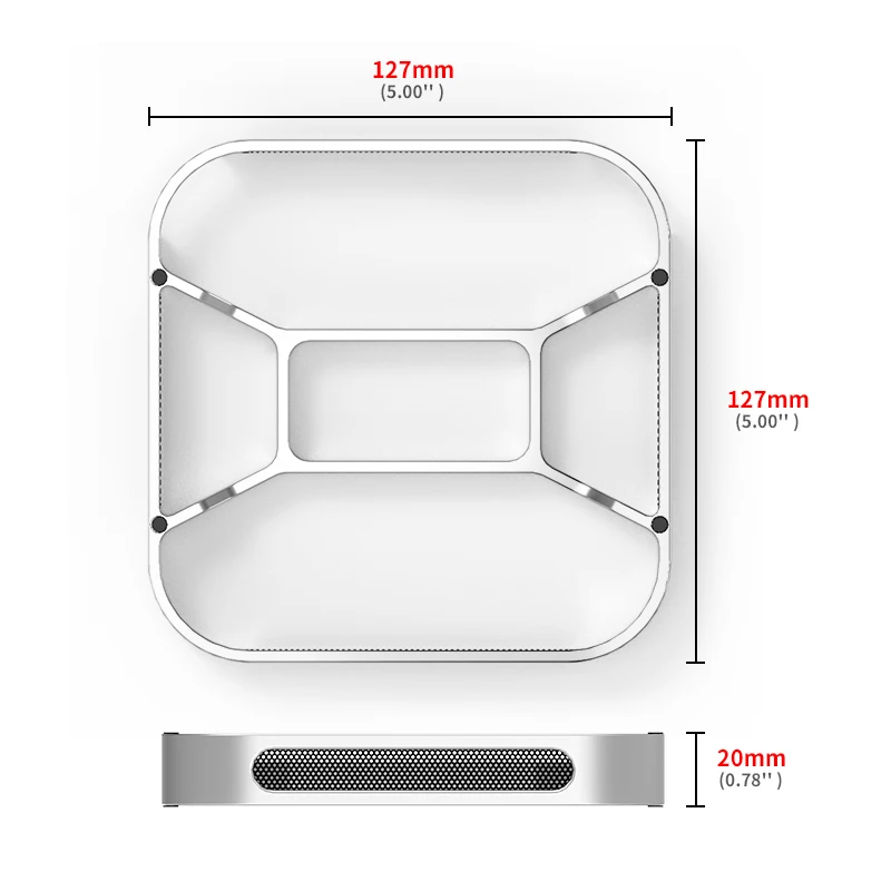 Mac mini M4/M4 Pro 컴퓨터 라이저 방진 베이스 방열 브래킷 알루미늄 합금 냉각 홀더 도크용 데스크탑 스탠드