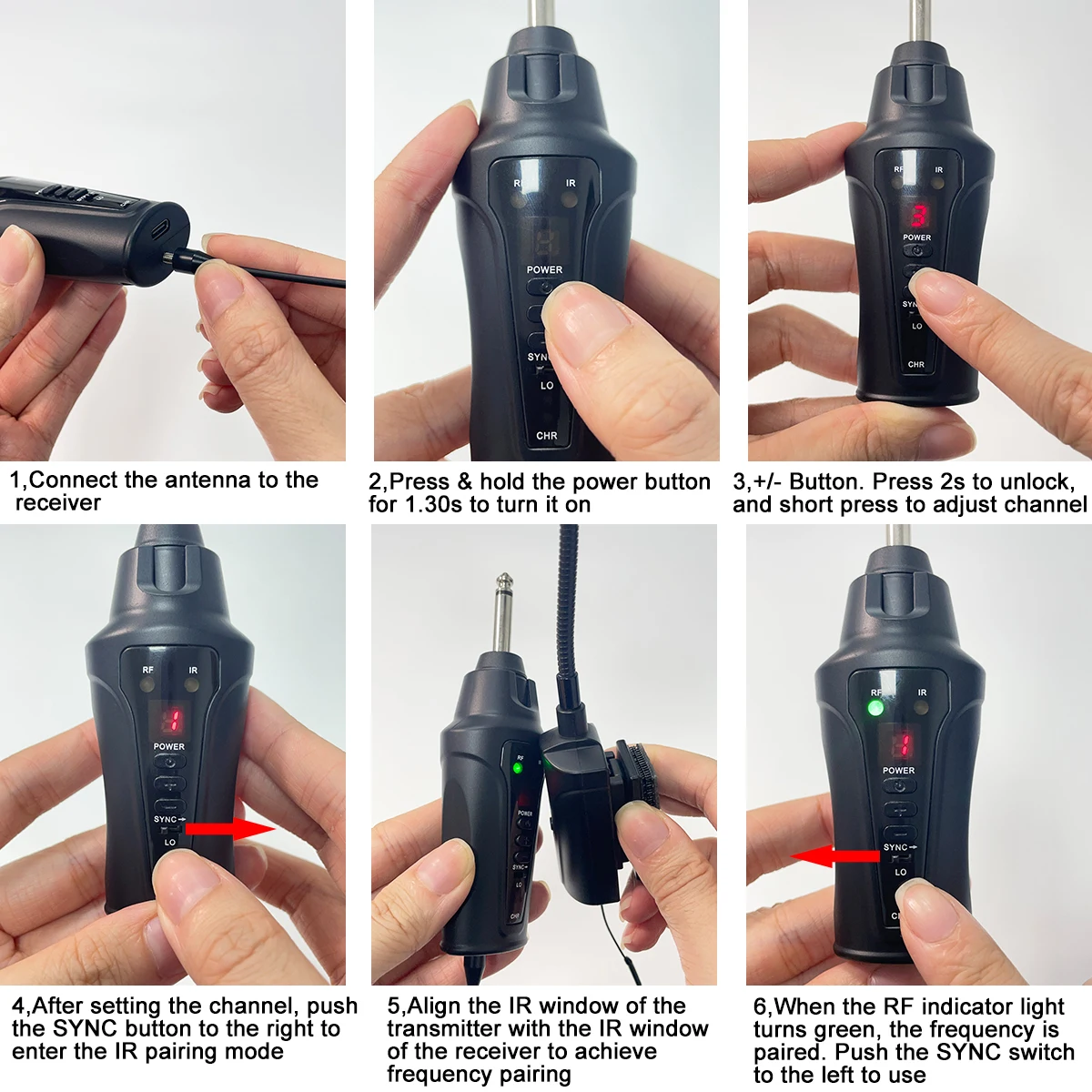 Acemic VT-5 무선 바이올린 마이크 시스템, 바이올리니스트 연주 녹음 무대 공연용 UHF 콘덴서
