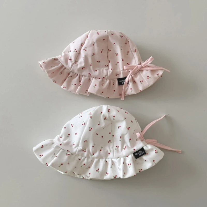 

Baby Fisherman Hat Soft & Breathable Spring Summer Basin Hats with Lace Decors