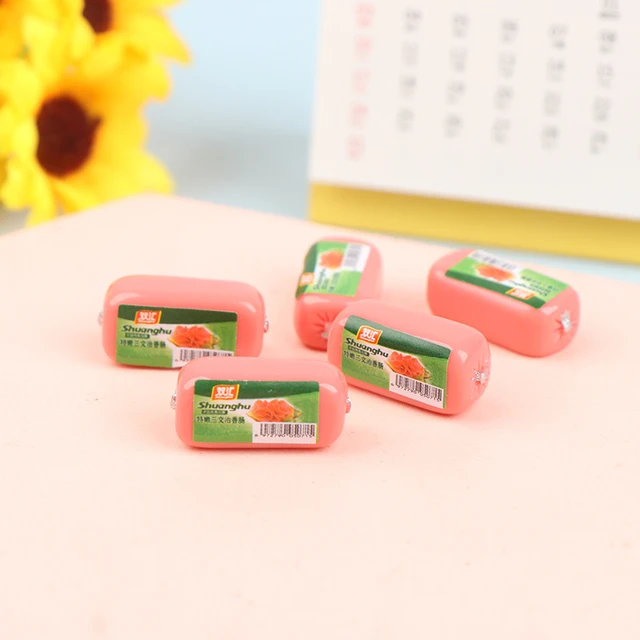5pcs Dollhouse Miniature Simulation Ham Sausage Hot Dog Dachshund Model Kitchen Food Accessory For Doll House Decor Pretend Toys 2