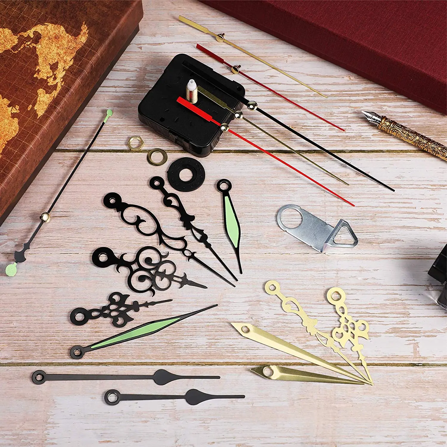1 Set Complete Quartz Clock Dial Repair Kit Including Quartz Clock Movement and Mechanical Parts Hands Dial Numerals quartz clock mechanism clock parts