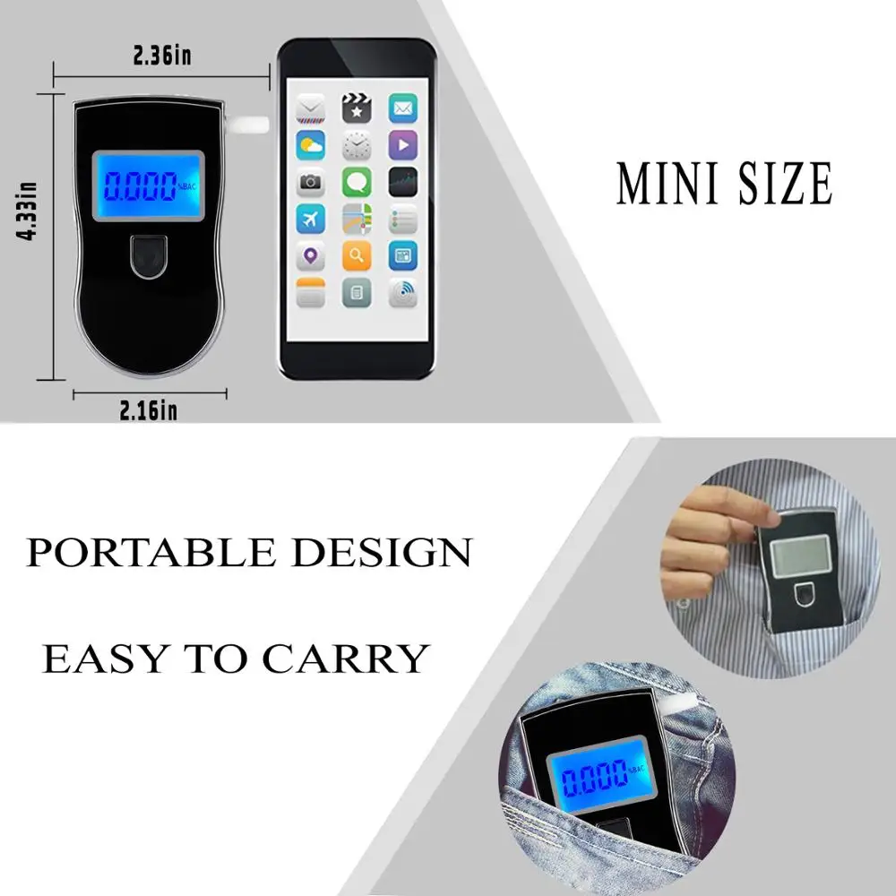 Hydsto Alkohol Tester T1 Wiederaufladbare Handheld Digital Alkoholtester  LCD HD Display Tragbare Mini Meter Blasen Tester Detektor - AliExpress