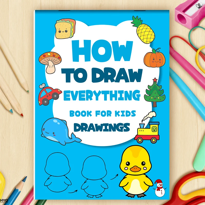 Libro didattico sull'arte per bambini - Come disegnare tutto con semplici passaggi, stimolare la creatività e le abilità di disegno - immagine 2