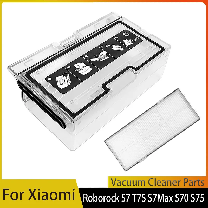 Dust Container Parts For Iconic Brand Roborock S7 S70 S75 S7 MaxV T7s T7s Plus G10 Robotic Vacuum Cleaner Dust Box Accessories