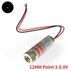 Focusable Industrial Red Laser Module Head with Glass Lens - 650nm 5mW (12MM Point 3 - 5.0V)