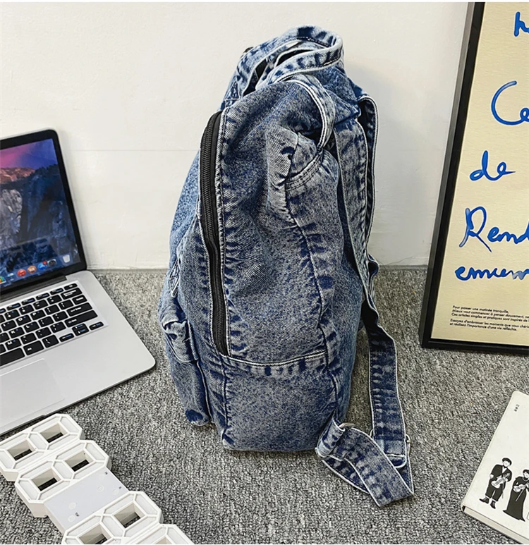 2022 Spring New Denim Women's Backpacks Casual Fashion Travel Backpack High School Girl Student's Schoolbag Mochila Feminina