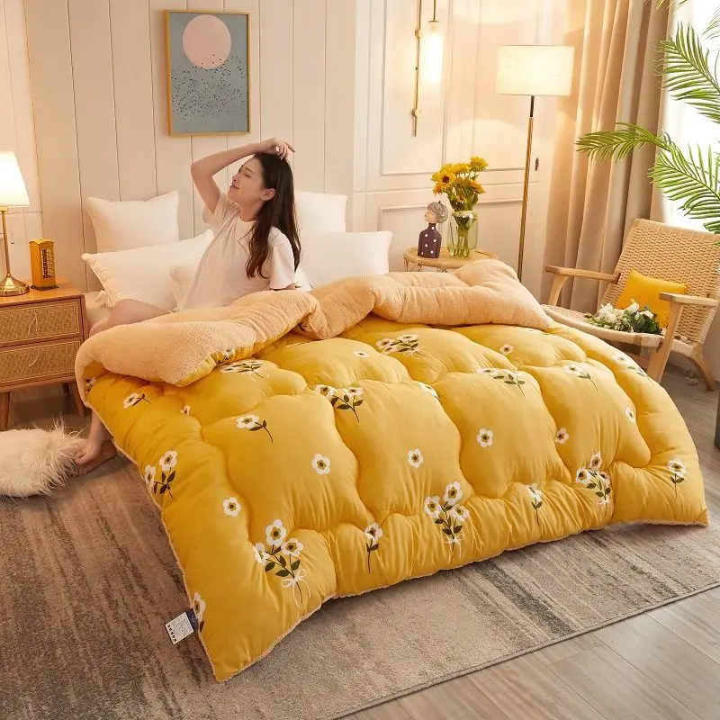 

Double Thicken Quilt Very Warm Winter Duvet Lamb Cashmere Wool Quilt Thicken Blanket Comforters Core for Double Bed Queen220x240