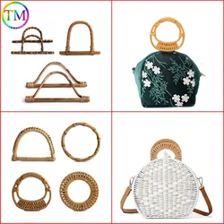 2PCS Wooden Natural Rattan Bag Handles Bamboo Handle Crafts Sewing For Replacement Bag Handle DIY Sewing Accessories