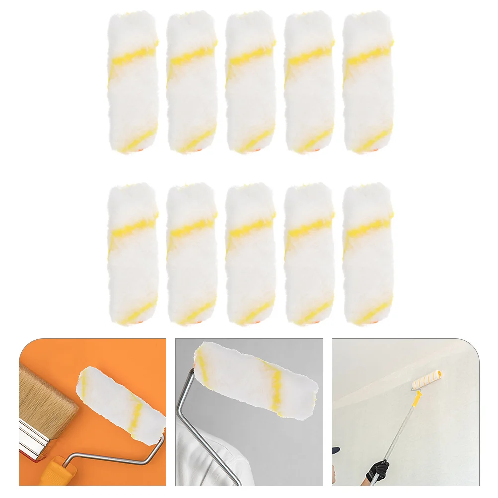 

10 Pcs 4 Inch Paint Roller Refill Covers Rollers for Small Nap Refills Supplies House Painting Brush
